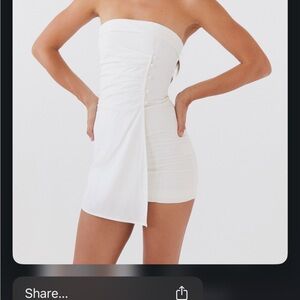 PEPPERMAYO WHITE STRAPLESS MINI DRESS (NWT)